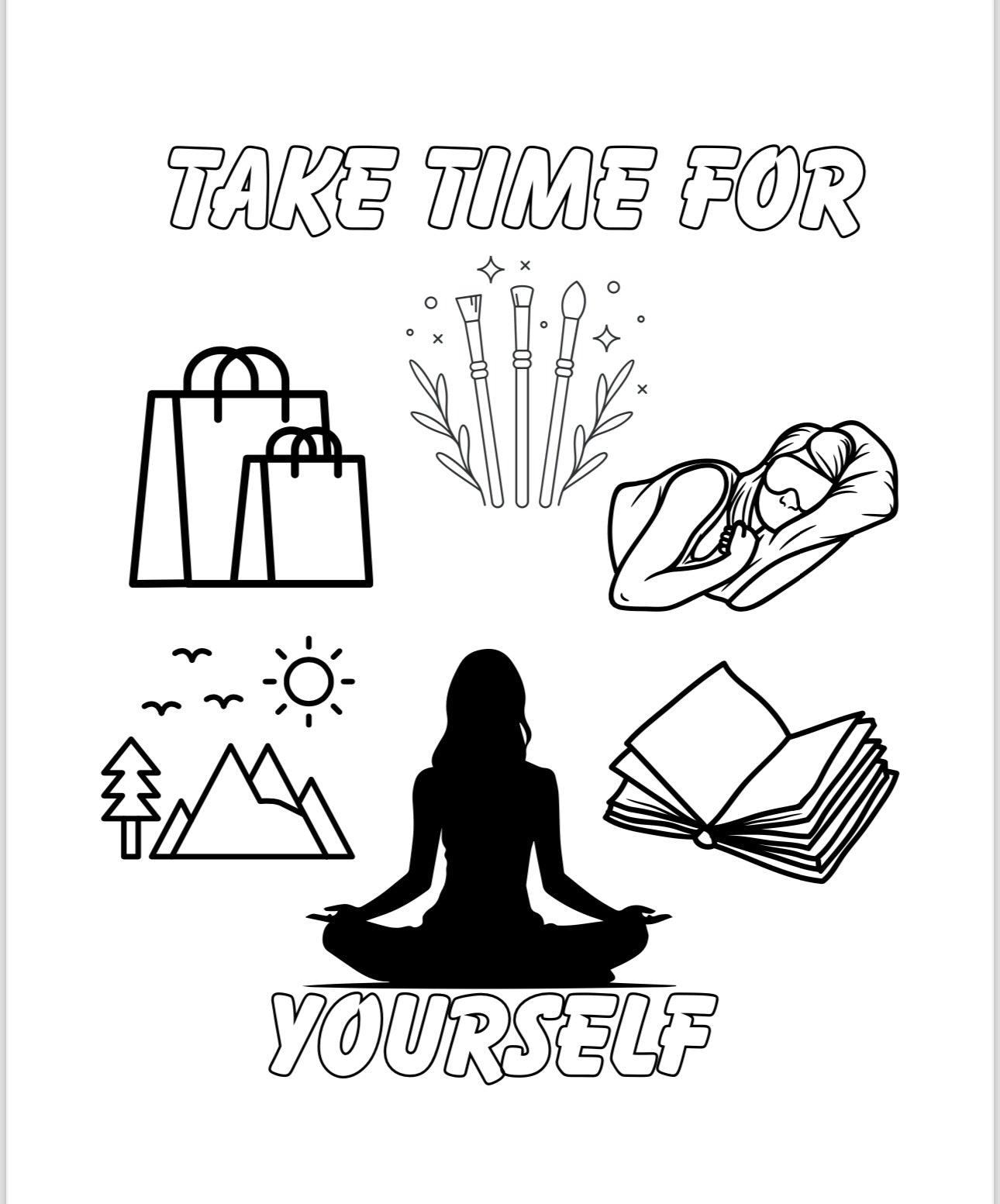 Mental health coloring book (Digital Download)